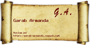 Garab Armanda névjegykártya